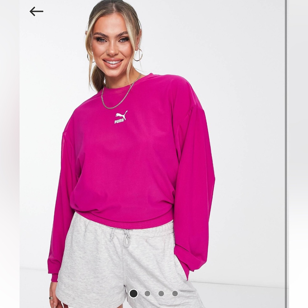 Cropped PUMA organza mesh sweatshirt